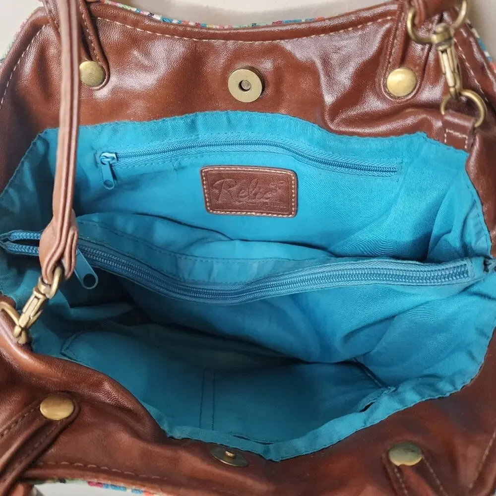 Relic Striped Wood Handle Shoulder Bag